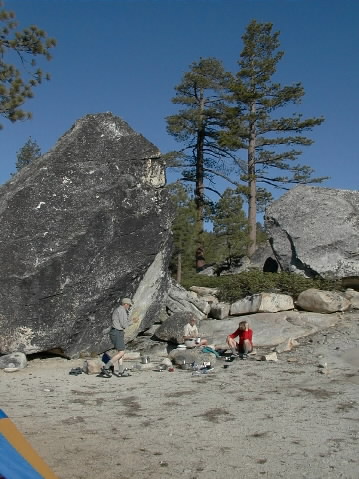 ....in the shade of big rocks....